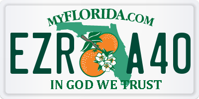 FL license plate EZRA40