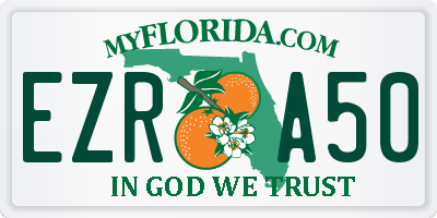 FL license plate EZRA50