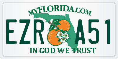 FL license plate EZRA51