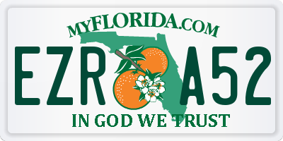 FL license plate EZRA52