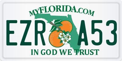 FL license plate EZRA53