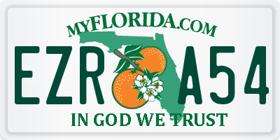 FL license plate EZRA54