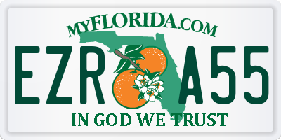 FL license plate EZRA55