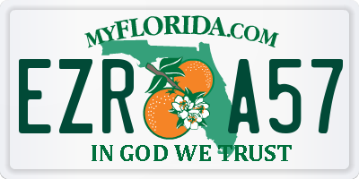 FL license plate EZRA57