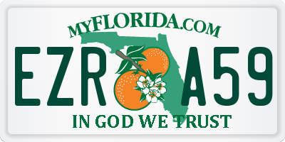 FL license plate EZRA59