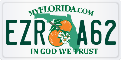 FL license plate EZRA62