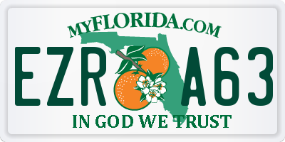 FL license plate EZRA63