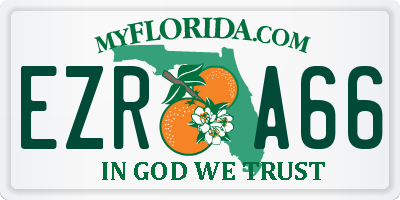 FL license plate EZRA66