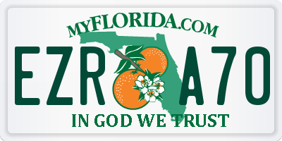 FL license plate EZRA70