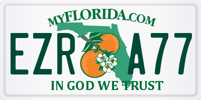 FL license plate EZRA77