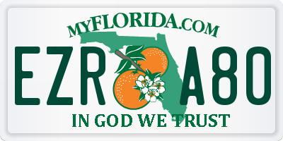 FL license plate EZRA80