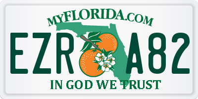 FL license plate EZRA82