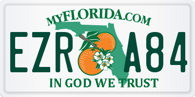 FL license plate EZRA84