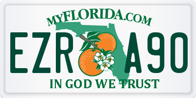 FL license plate EZRA90