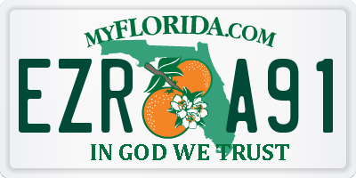 FL license plate EZRA91