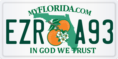 FL license plate EZRA93