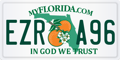 FL license plate EZRA96