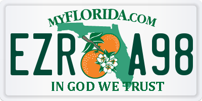 FL license plate EZRA98