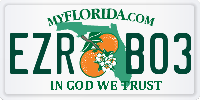 FL license plate EZRB03