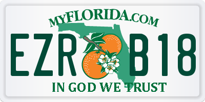 FL license plate EZRB18