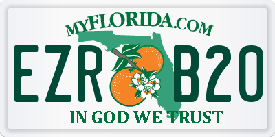 FL license plate EZRB20