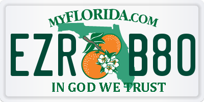 FL license plate EZRB80