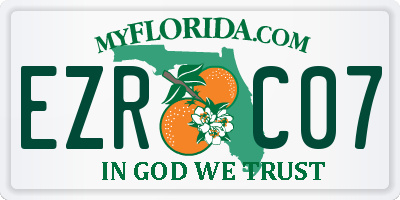 FL license plate EZRC07