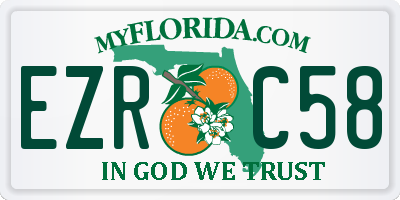 FL license plate EZRC58