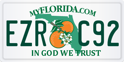 FL license plate EZRC92