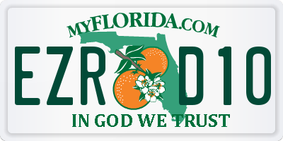 FL license plate EZRD10