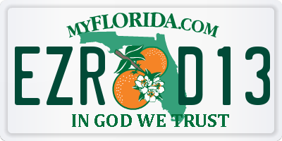 FL license plate EZRD13