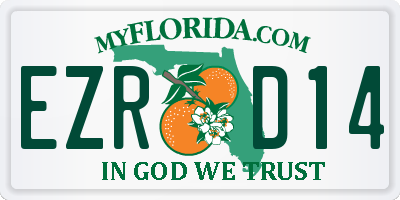 FL license plate EZRD14