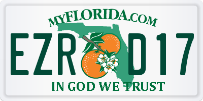 FL license plate EZRD17