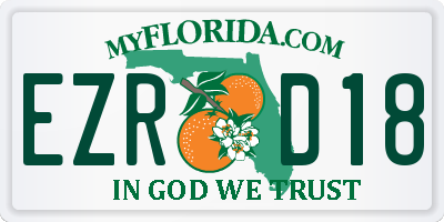 FL license plate EZRD18