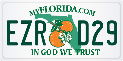 FL license plate EZRD29