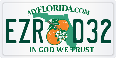 FL license plate EZRD32