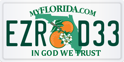 FL license plate EZRD33