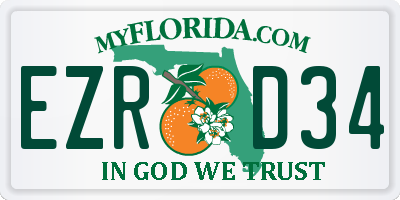 FL license plate EZRD34