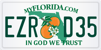 FL license plate EZRD35