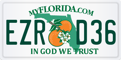 FL license plate EZRD36