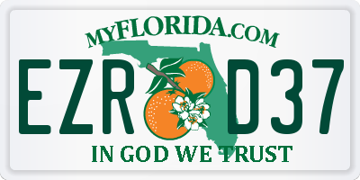 FL license plate EZRD37