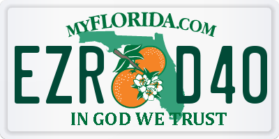 FL license plate EZRD40