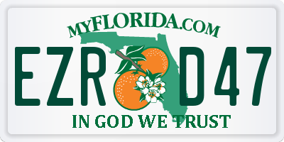 FL license plate EZRD47