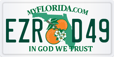 FL license plate EZRD49