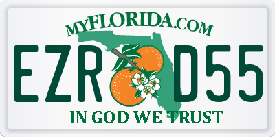 FL license plate EZRD55