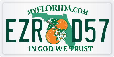 FL license plate EZRD57