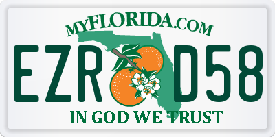 FL license plate EZRD58