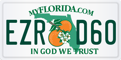 FL license plate EZRD60