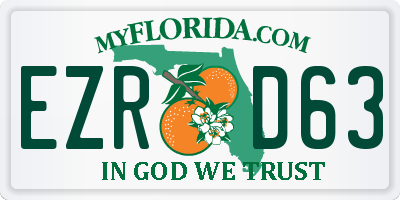 FL license plate EZRD63