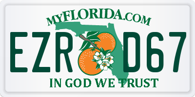 FL license plate EZRD67